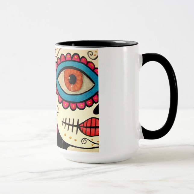 Caneca de café de "dia Rosa Mexicano" - do morto (Direita)