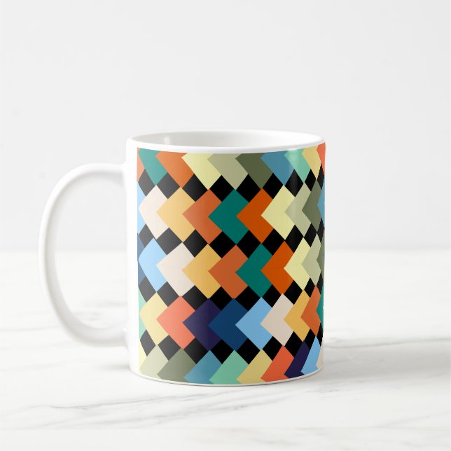 Caneca de café de diamantes de cor clara (Esquerda)