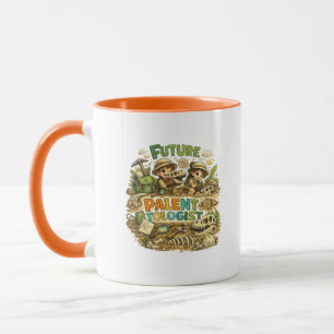 Caneca de Café de Dinossauro Fofo Futuro Paleontól