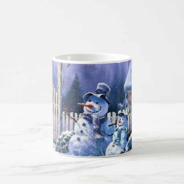 Caneca de café de dois bonecos de neve (Centro)