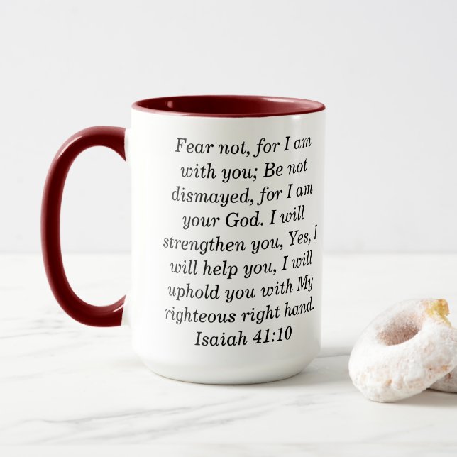 Caneca de café de duas cores com escritura persona (Com Donut)