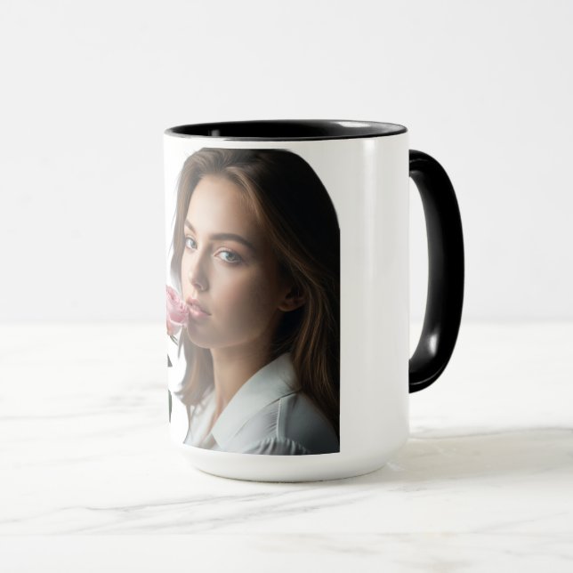 Caneca de Café de Duas Cores com Estética de Retra (Frente Esquerda)