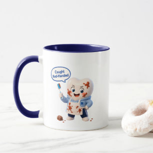 Caneca de Café de Duas Cores com Humor de Dentista