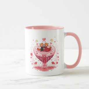 Caneca de Café de Duas Cores Ilustração de Coração
