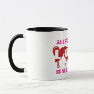 Caneca de Café de Duas Cores "Mantra do Coração In