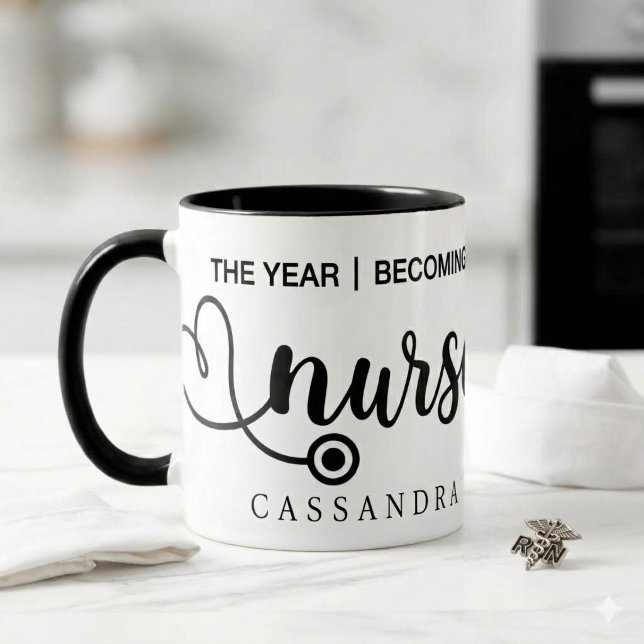 Caneca de café de Enfermeira Estetoscópio de forma (Criador carregado)