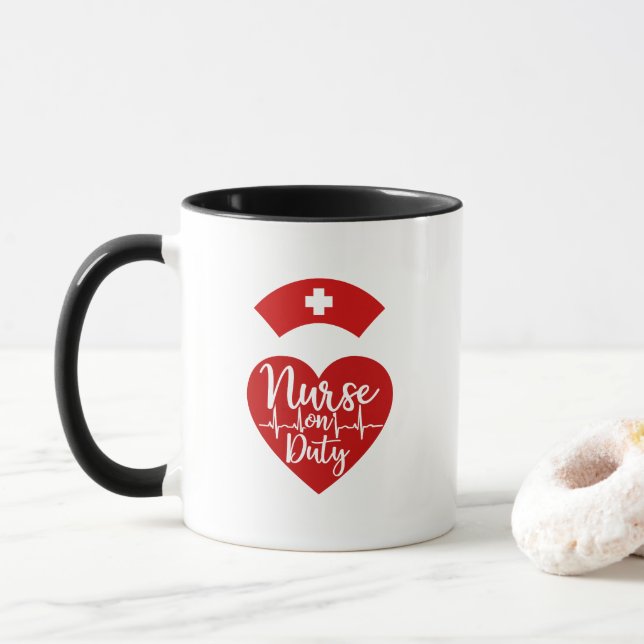 Caneca de Café de Enfermeira Fofa | equipe de plan (Com Donut)