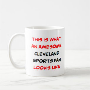 caneca de café de fã esportiva de cleveland