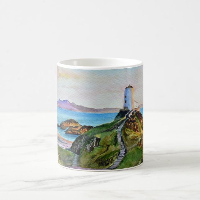 Caneca De Café De "farol da ilha Llanddwyn," Anglesey, Wales (Centro)
