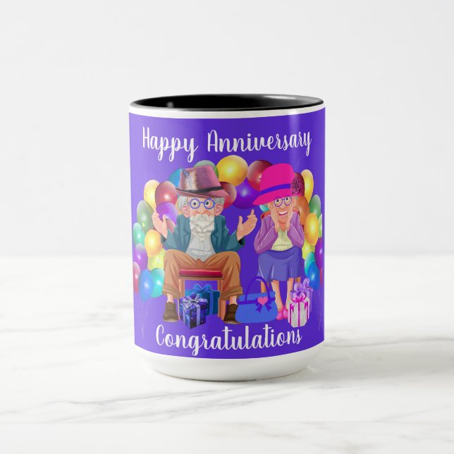 Caneca de Café de Feliz Aniversário Parabéns (Centro)