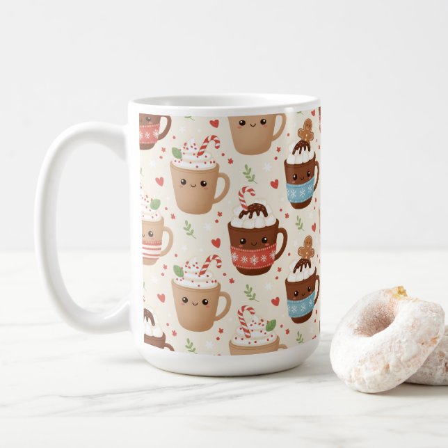 Caneca de Café de Férias Cacau Fofa (Com Donut)