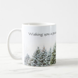 Caneca de Café de Férias de Inverno da Floresta Pa