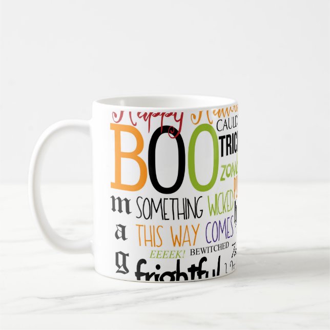 Caneca de Café de Férias Diversão Tipografia Palav (Esquerda)