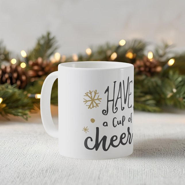Caneca de Café de Férias Tenha uma Xícara de Alegr (Criador carregado)