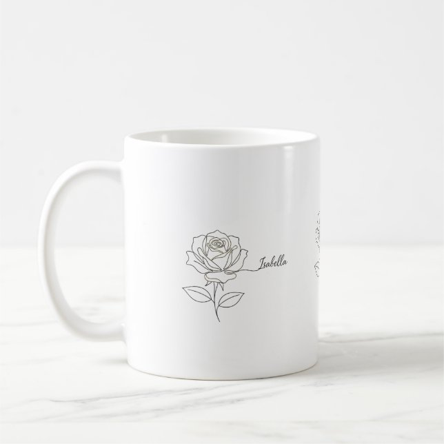 Caneca de Café de Flor de Nascimento Elegante - No (Esquerda)