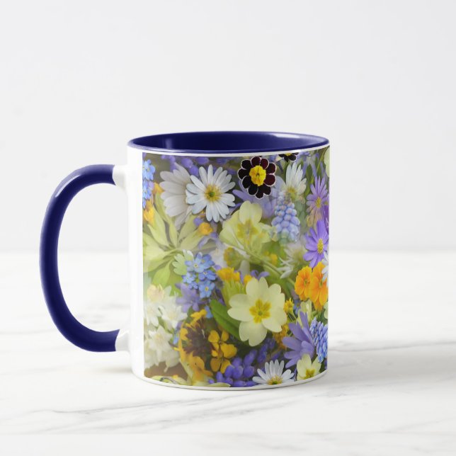 caneca de café de flores de primavera (Esquerda)