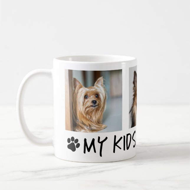 Caneca de Café de Foto com Meus Filhos Têm Patas 3 (Esquerda)