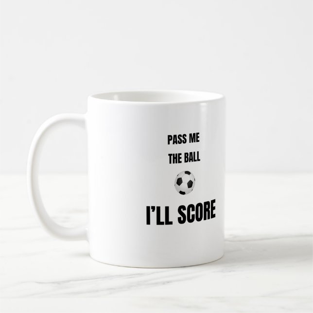 Caneca de Café de Futebol Passe a Bola Para Mim (Esquerda)