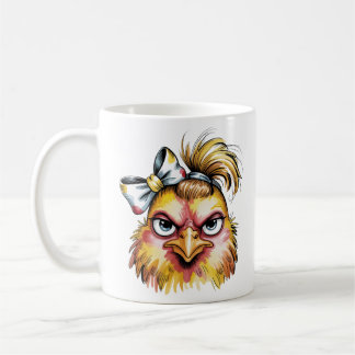 Caneca de Café de Galinha Mal-Humorada e Divertida