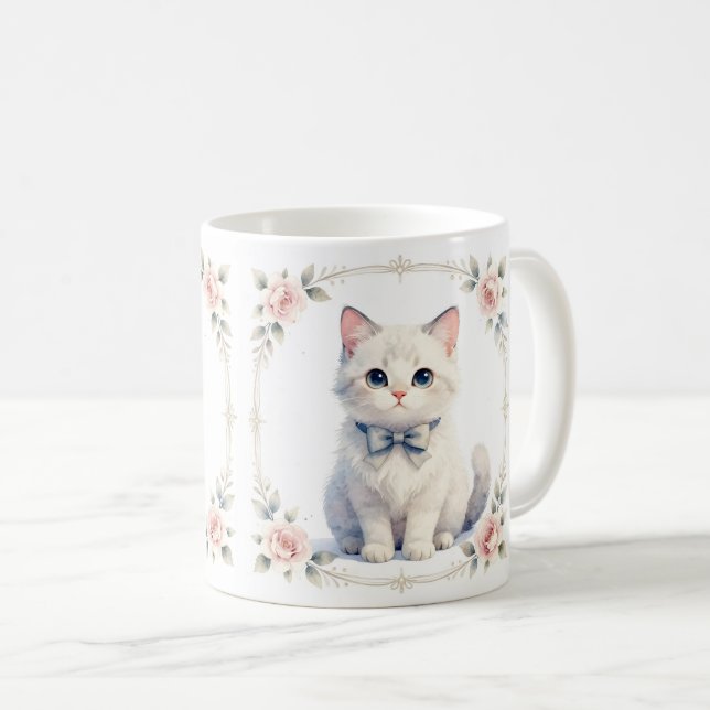 caneca de café de gatinho fofo (Frente Esquerda)