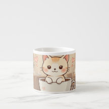 Caneca de Café de Gatinho Kawaii Fofo | Presente p