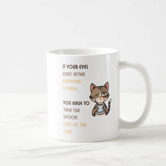 Caneca de Café de Gato Engraçado (Direita)