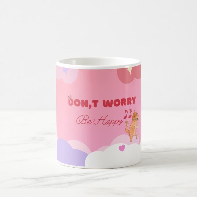 Caneca de Café de Gato Fofo | “Não se Preocupe, se (Centro)