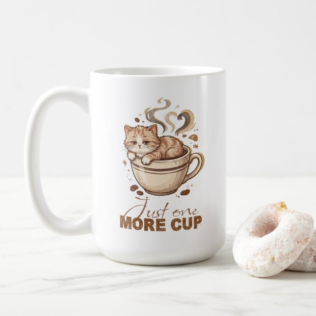 Caneca de Café de Gato Fofo | Presente Divertido d (Com Donut)