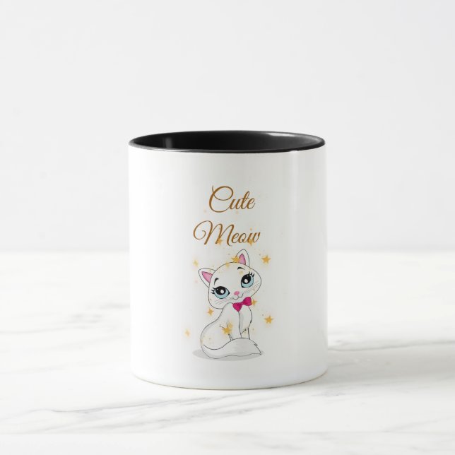 Caneca de Café de Gato Meow Fofa (Centro)