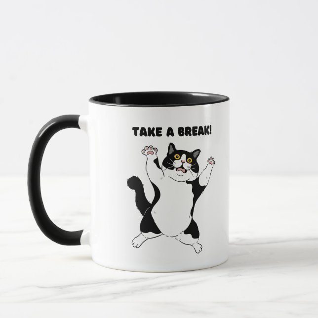 Caneca de Café de Gato Preto Atitude – Lembrete de (Esquerda)