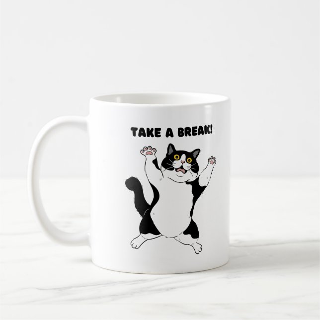 Caneca de Café de Gato Preto Atitude – Lembrete de (Esquerda)