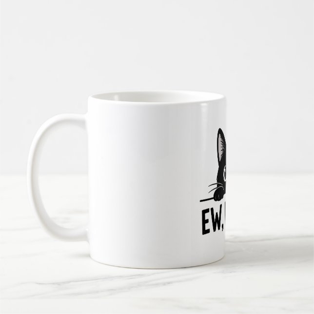 Caneca de Café de Gato Preto Engraçado "Eca, PESSO (Esquerda)