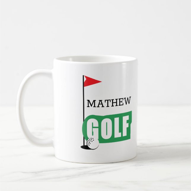 Caneca de café de golfe personalizada (Esquerda)