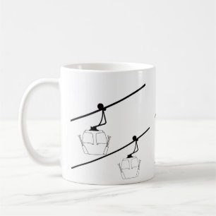 Caneca de café de gôndola branca e preta