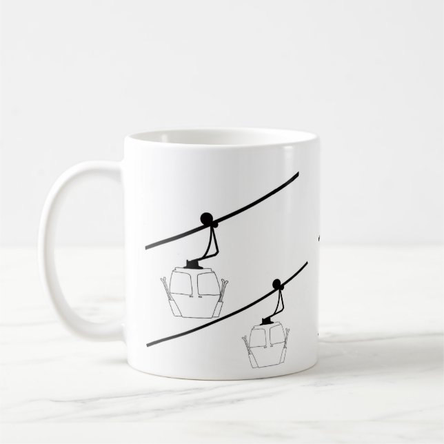 Caneca de café de gôndola branca e preta (Esquerda)