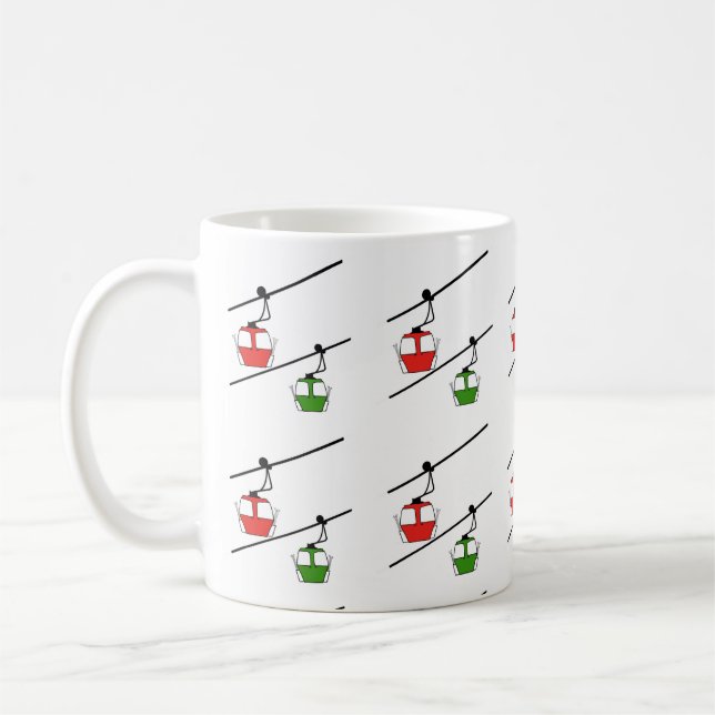 Caneca de café de gondolas verde e vermelha (Esquerda)