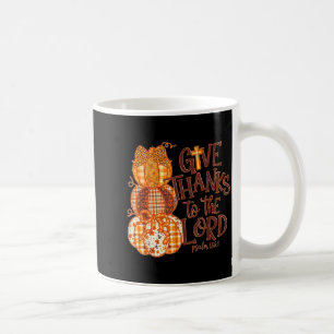 Caneca De Café Dê Graças Ao Senhor Abóbora Outono Cristão Tha