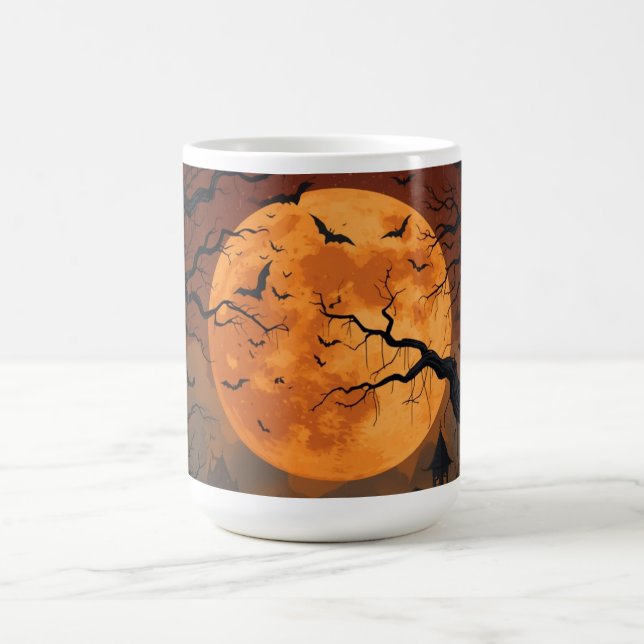 Caneca de Café de Halloween da Floresta Assombrada (Centro)