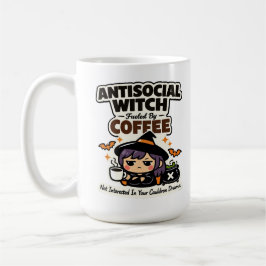 Caneca de café de Halloween de Bruxa Antissocial