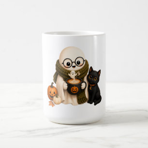 Caneca de Café de Halloween Fantasma Fofo e Aconch