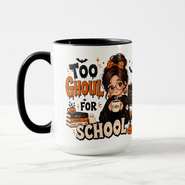 Caneca de café de Halloween para professor de pret (Esquerda)