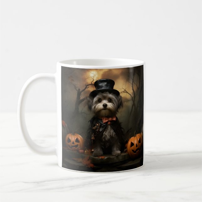 Caneca de café de Halloween Shorkie (Esquerda)