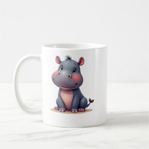 Caneca de Café de Hipopótamo Bebê Fofo