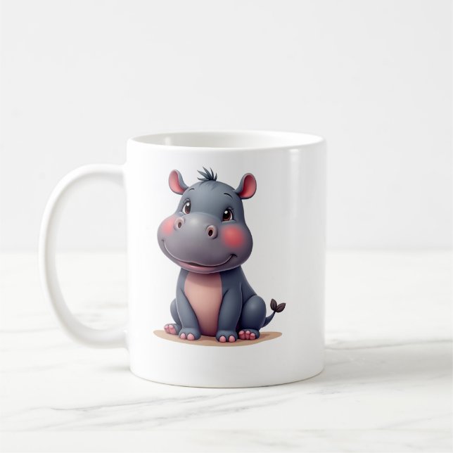 Caneca de Café de Hipopótamo Bebê Fofo (Esquerda)