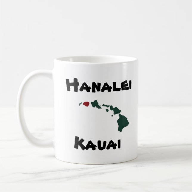Caneca De Café De "ilhas de w/Hawaii do cais Hanalei" (Esquerda)