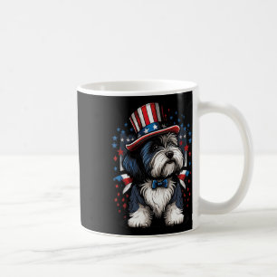 Caneca De Café De Julho Patriótico Collie Dog Bandeira Us