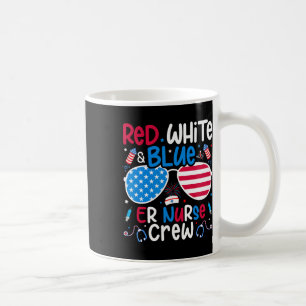 Caneca De Café De Julho Red White Blue Er Enfermeira Nur Patrióti