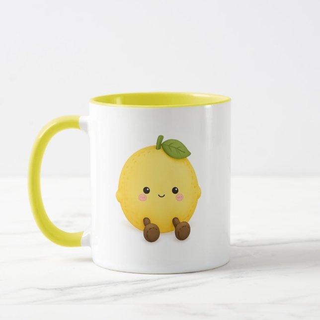 Caneca de Café de Limão Kawaii Fofa (Esquerda)