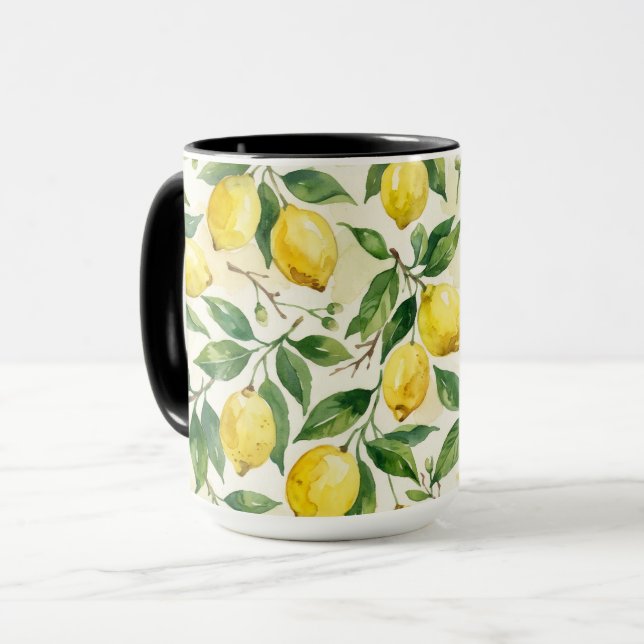 Caneca de café de limões adoráveis da primavera (Frente Esquerda)