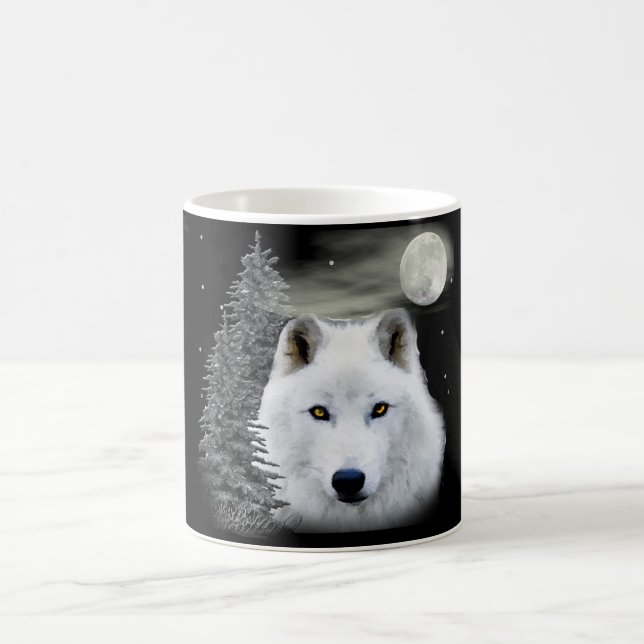 caneca de café de lobo-da-neve ártico (Centro)